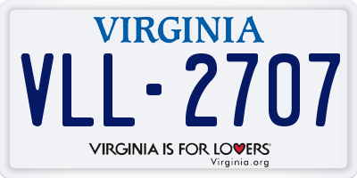 VA license plate VLL2707