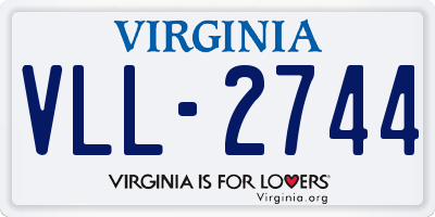 VA license plate VLL2744