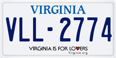 VA license plate VLL2774