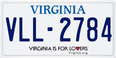 VA license plate VLL2784