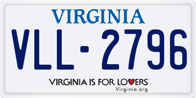 VA license plate VLL2796