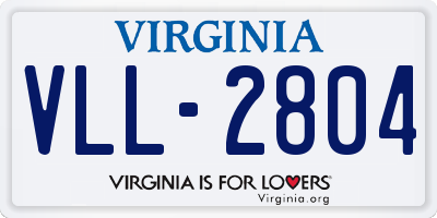 VA license plate VLL2804