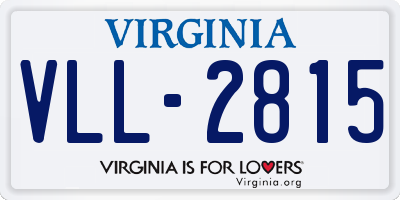 VA license plate VLL2815