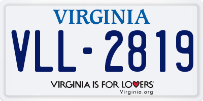 VA license plate VLL2819