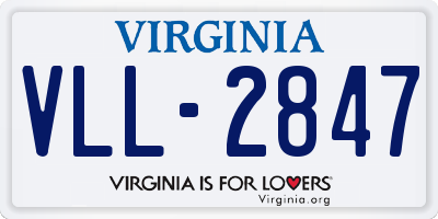 VA license plate VLL2847