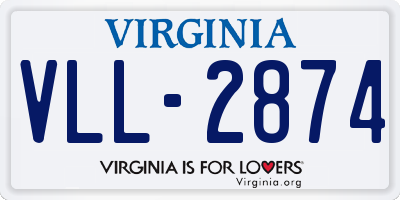 VA license plate VLL2874