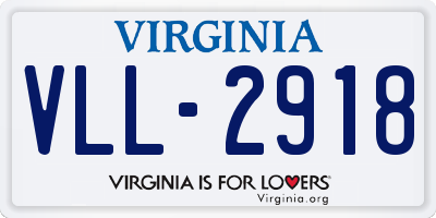 VA license plate VLL2918