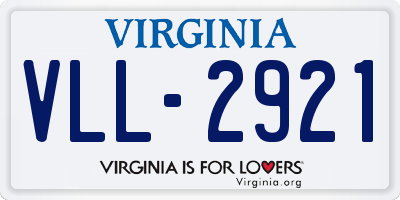 VA license plate VLL2921