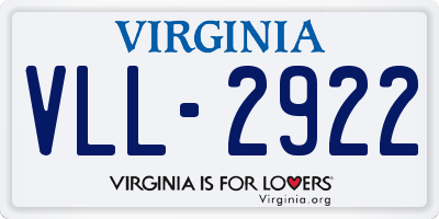 VA license plate VLL2922