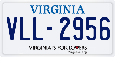 VA license plate VLL2956