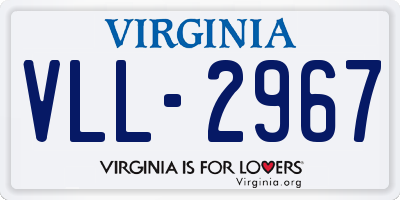 VA license plate VLL2967