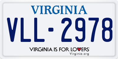 VA license plate VLL2978