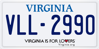 VA license plate VLL2990