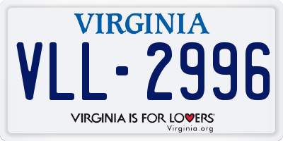 VA license plate VLL2996