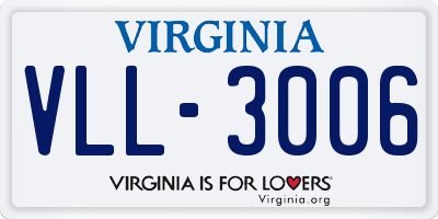 VA license plate VLL3006