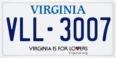 VA license plate VLL3007