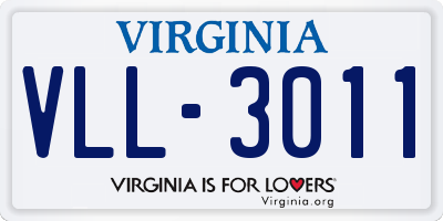 VA license plate VLL3011