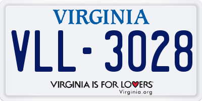 VA license plate VLL3028