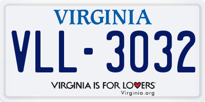 VA license plate VLL3032