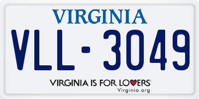 VA license plate VLL3049