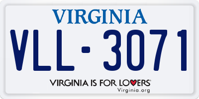 VA license plate VLL3071