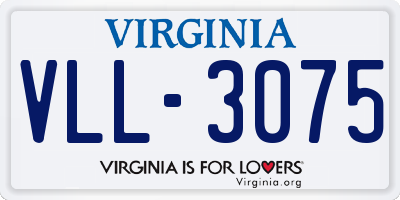 VA license plate VLL3075