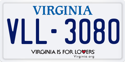 VA license plate VLL3080