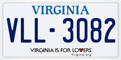 VA license plate VLL3082