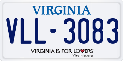 VA license plate VLL3083