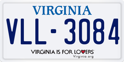 VA license plate VLL3084