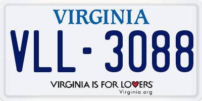 VA license plate VLL3088