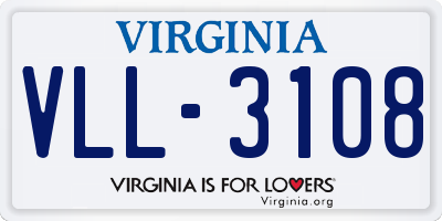 VA license plate VLL3108