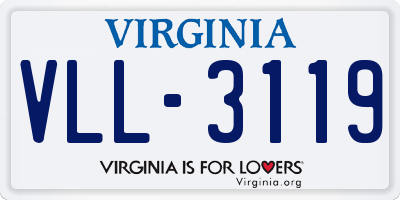 VA license plate VLL3119