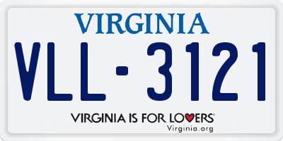 VA license plate VLL3121