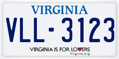 VA license plate VLL3123