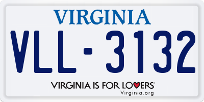 VA license plate VLL3132