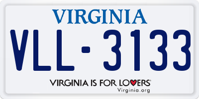 VA license plate VLL3133