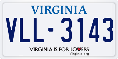 VA license plate VLL3143