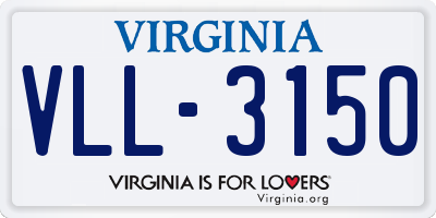 VA license plate VLL3150