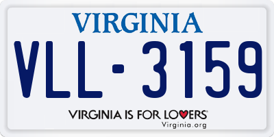 VA license plate VLL3159