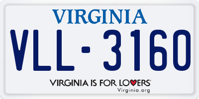 VA license plate VLL3160