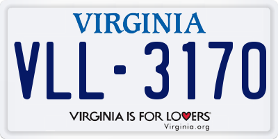 VA license plate VLL3170