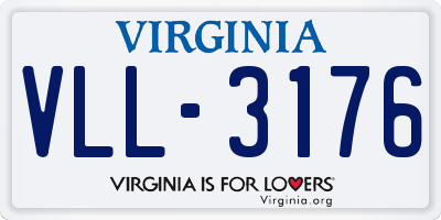 VA license plate VLL3176