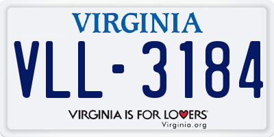 VA license plate VLL3184