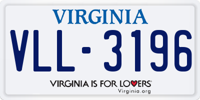 VA license plate VLL3196