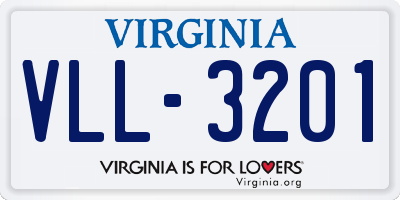 VA license plate VLL3201