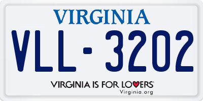 VA license plate VLL3202