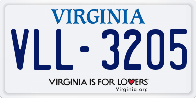 VA license plate VLL3205