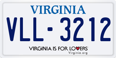 VA license plate VLL3212