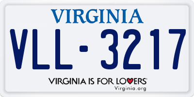 VA license plate VLL3217